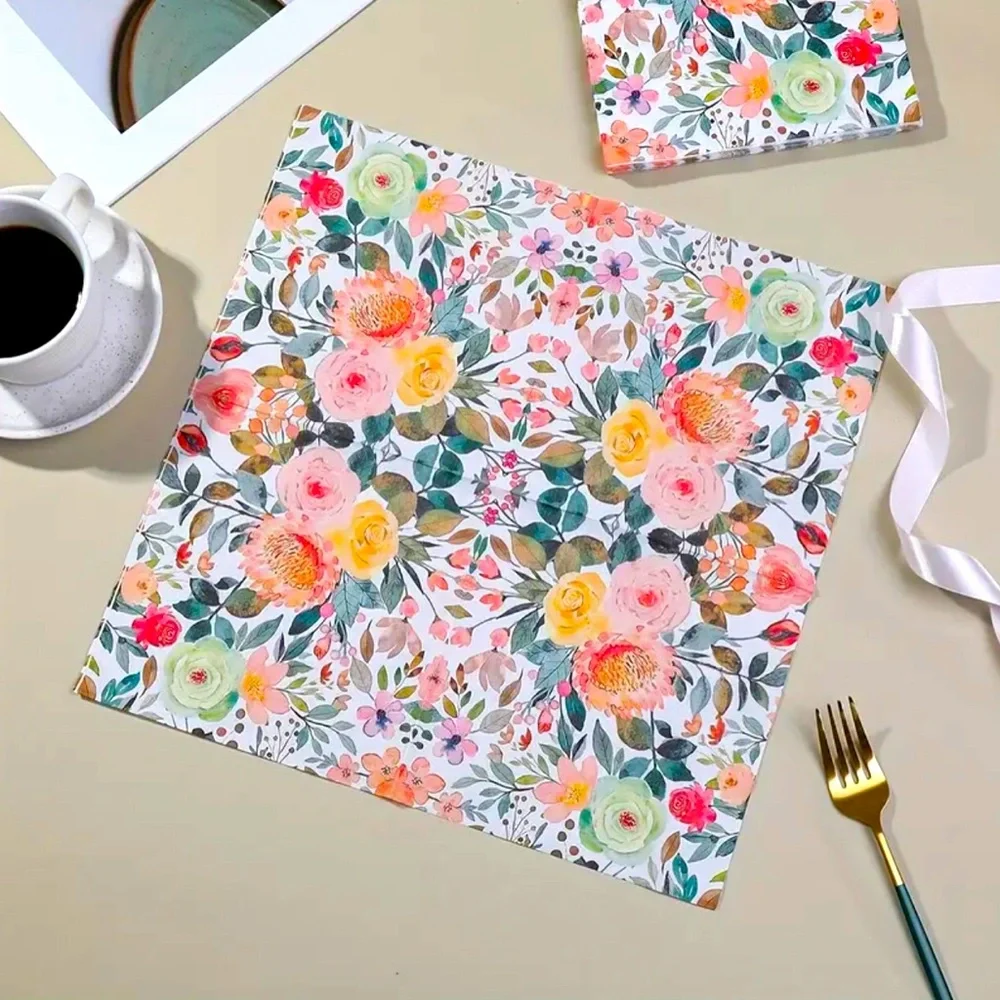 Pack of 40 Watercolor Rose Floral Luncheon Napkins (8008)